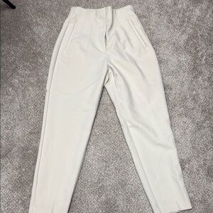 Zara Cream High-Waisted Pants